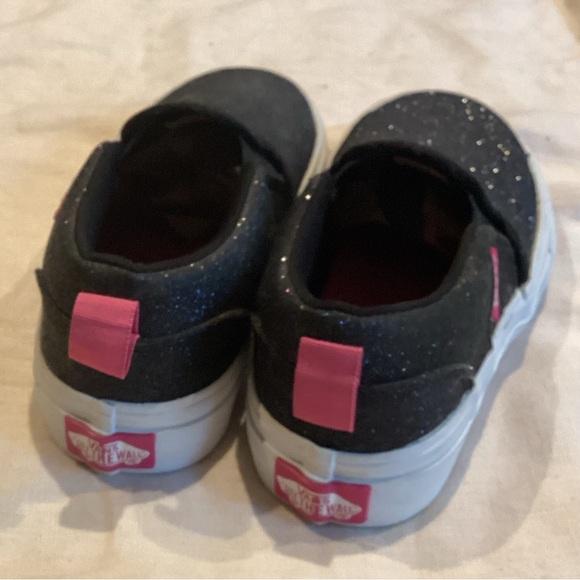 VANS KIDS CLASSIC MISSY BLACK GLITTER SLIP ON SHOES SZ. 11 - Picture 7 of 15